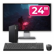 Pachet Mini PC Second Hand Lenovo ThinkCentre M70q, Intel Core i5-10400T 2.00 - 3.60GHz, 8GB DDR4, 256GB SSD NVMe + Monitor 24" + cadou tastatura si mouse OptimX Pro KM500