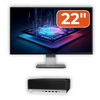 Pachet Calculator Second Hand HP ProDesk 600 G3 SFF, Intel Core i5-6500 3.20GHz, 8GB DDR4, 256GB SSD + Monitor 22"