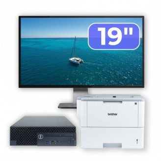 Pachet Calculator Second Hand DELL OptiPlex 3070 SFF, Intel Core i3-9100 3.60 - 4.20GHz, 8GB DDR4, 256GB SSD + Monitor 19" + Imprimanta Brother HL-L6300DW