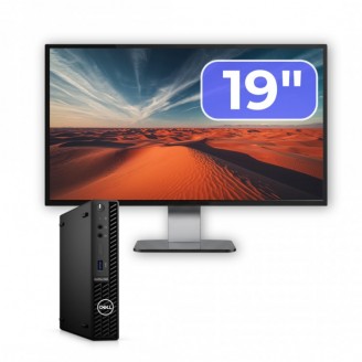 Pachet Calculator Second Hand DELL OptiPlex 3090 Mini PC, Intel Core i3-10105T 3.00 - 3.90GHz, 8GB DDR4, 256GB SSD + Monitor 19"