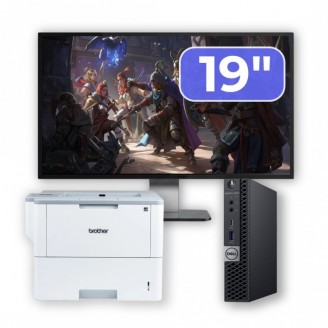 Pachet Calculator Second Hand DELL OptiPlex 5060 Mini PC, Intel Core i5-8500T 2.10-3.50GHz, 16GB DDR4, 512GB SSD + Monitor 19" + Imprimanta Brother HL-L6300DW