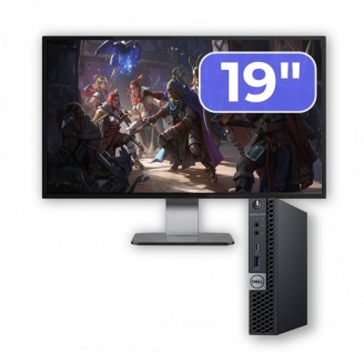Pachet Calculator Second Hand DELL OptiPlex 5060 Mini PC, Intel Core i5-8500T 2.10-3.50GHz, 8GB DDR4, 256GB SSD + Monitor 19"