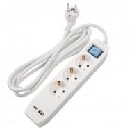Prelungitor cu USB Spacer PP-3-18-TC-USB, Schuko x 3, Type-C x1, USB 3.1A x 1, cablu 1.8m, 16A, max. 3500W, protectie copii, intrerupator, Gri Prelungitor cu USB Spacer PP-3-18-TC-USB, Schuko x 3, Type-C x1, USB 3.1A x 1, cablu 1.8m, 16A, max. 3500W, protectie copii, intrerupator, Gri