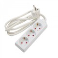 Prelungitor Spacer, Schuko x 3, conectare prin Schuko (T), cablu 1.5 m, 16 A, protectie copii, alb Prelungitor Spacer, Schuko x 3, conectare prin Schuko (T), cablu 1.5 m, 16 A, protectie copii, alb