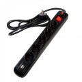 Prelungitor Spacer PP-5-18B-USB, USB 2.1 Quick Charge x 2, Schuko x 5, cablu 1.8m, 16A, protectie copii, protectie supratensiune, negru Prelungitor Spacer PP-5-18B-USB, USB 2.1 Quick Charge x 2, Schuko x 5, cablu 1.8m, 16A, protectie copii, protectie supratensiune, negru