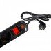 Prelungitor Spacer PP-5-18B-USB, USB 2.1 Quick Charge x 2, Schuko x 5, cablu 1.8m, 16A, protectie copii, protectie supratensiune, negru