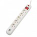 Prelungitor Spacer PP-5-45-USB, USB 2.1 Quick Charge x 2, Schuko x 5, cablu 4.5m, 16A, protectie copii, protectie supratensiune, alb