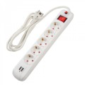 Prelungitor Spacer PP-5-30-USB, USB 2.1 Quick Charge x 2, Schuko x 5, cablu 3m, 16A, protectie copii, protectie supratensiune, alb Prelungitor Spacer PP-5-30-USB, USB 2.1 Quick Charge x 2, Schuko x 5, cablu 3m, 16A, protectie copii, protectie supratensiune, alb