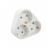 Triplu-stecher Spacer SPMS-3-WH, 3 prize Schuko, 1 stecher Schuko, 16A, max 3500W, protectie copii, alb Triplu-stecher Spacer SPMS-3-WH, 3 prize Schuko, 1 stecher Schuko, 16A, max 3500W, protectie copii, alb